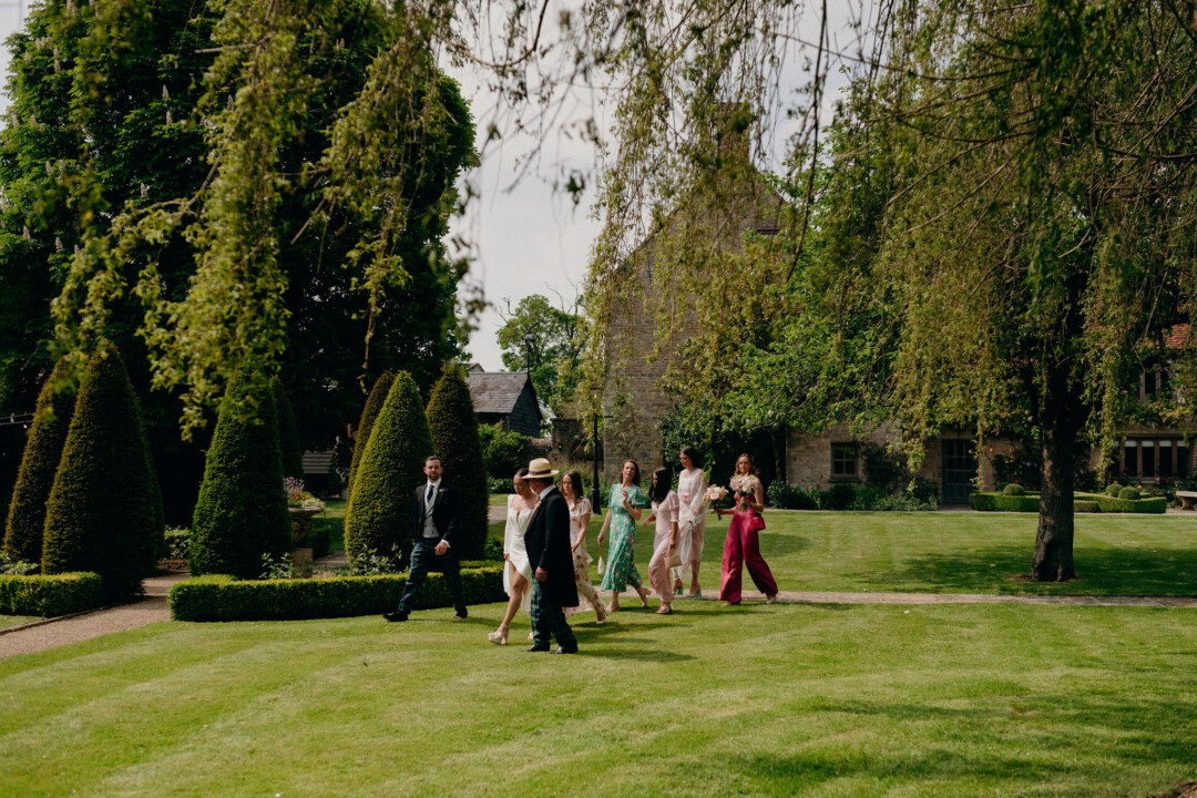 A walk across the lawn to the church next door
