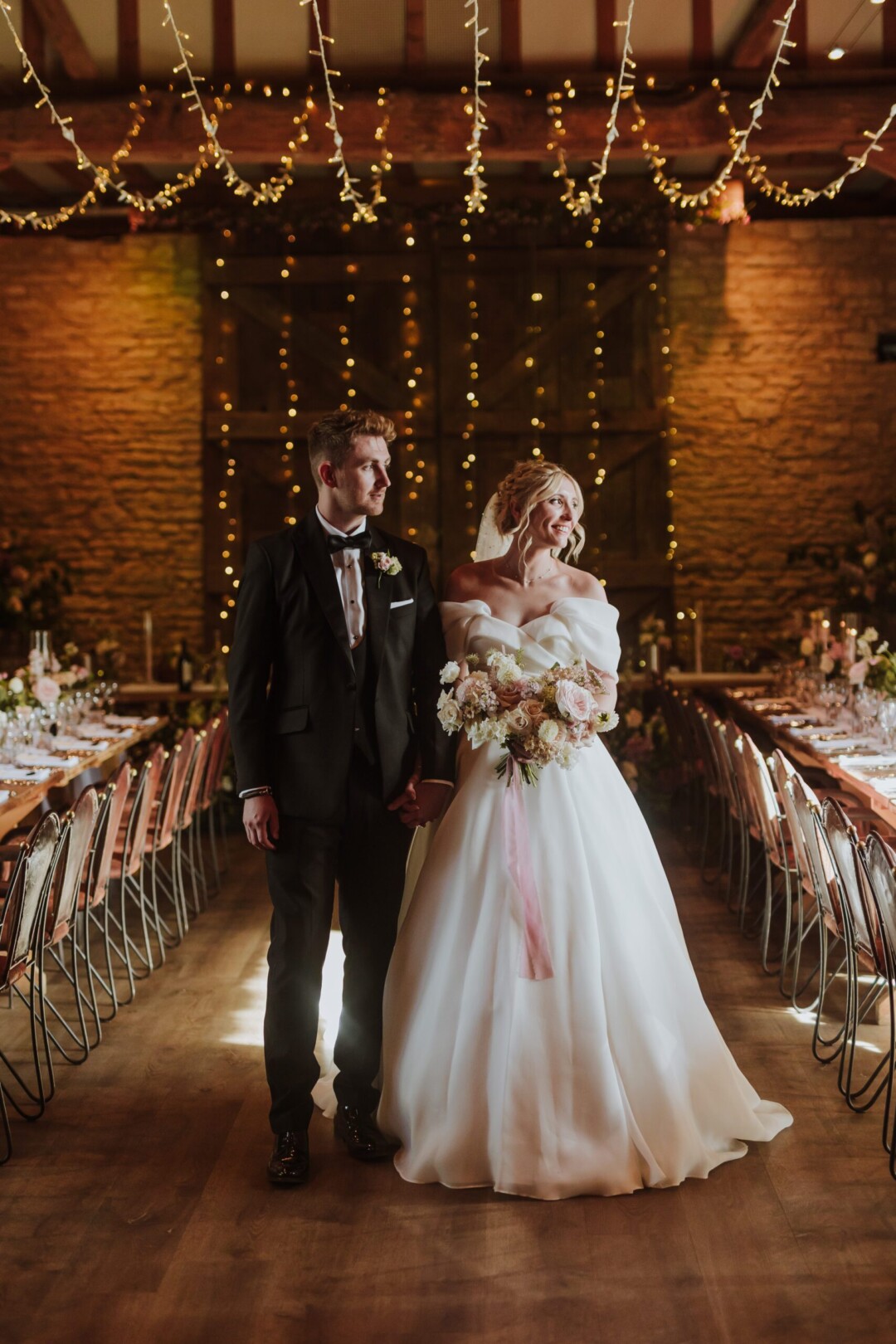 Bride and Groom barn wedding