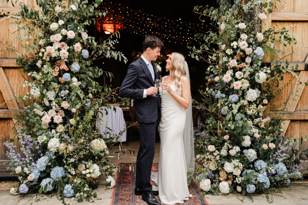Floral arch for outdoor ceremony