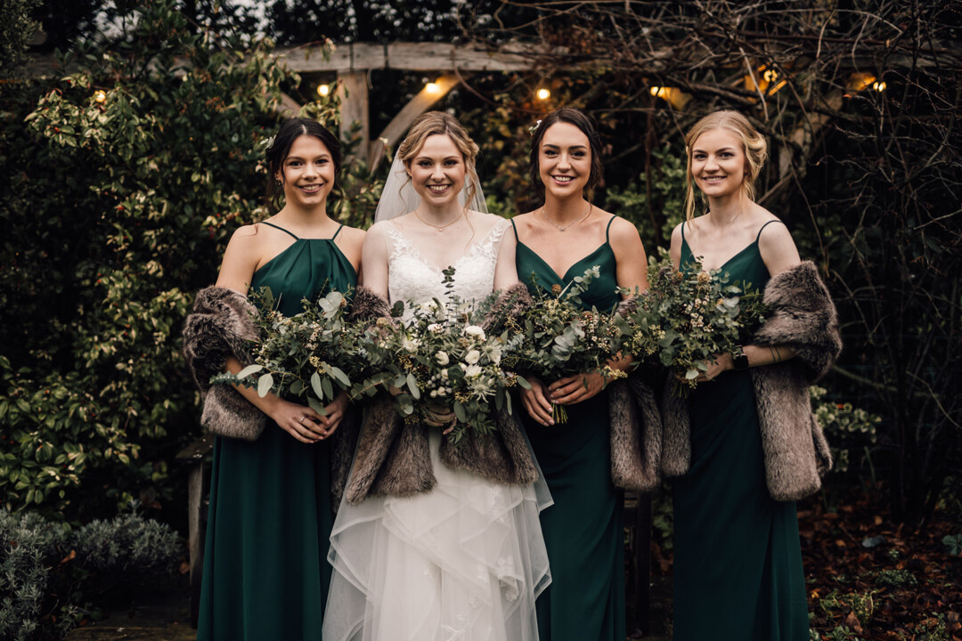 Green bridesmaids dresses