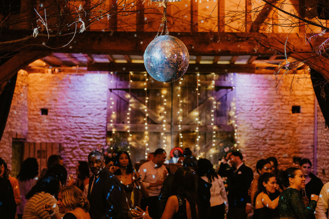 Party time. Evening reception for winter wedding