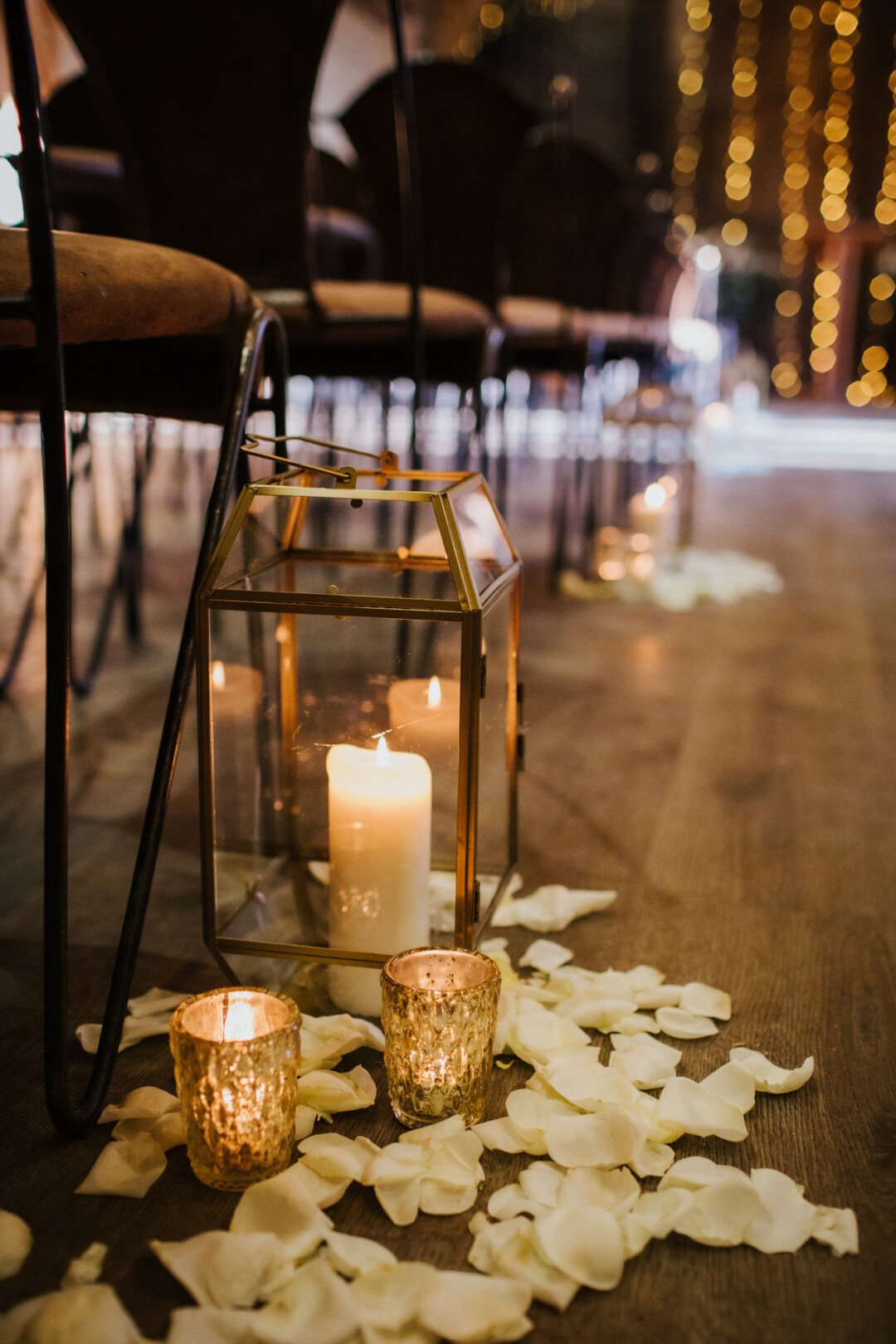 Candle decor for indoor ceremony