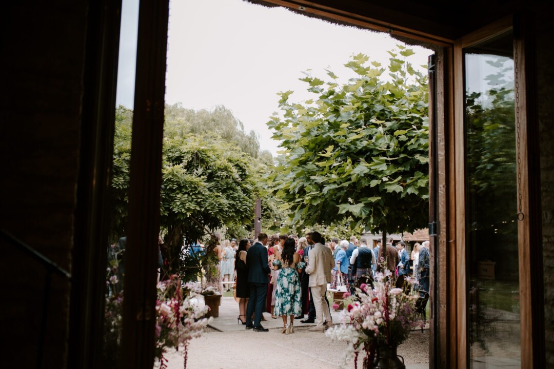 Reception drinks on the lawn