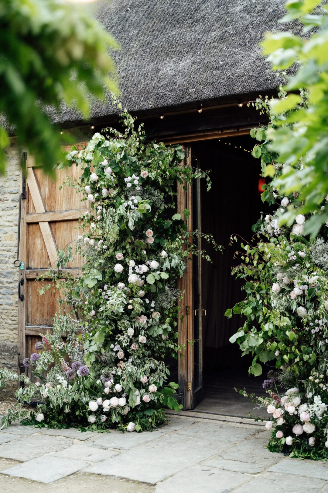 Floral arch for outdoor ceremony