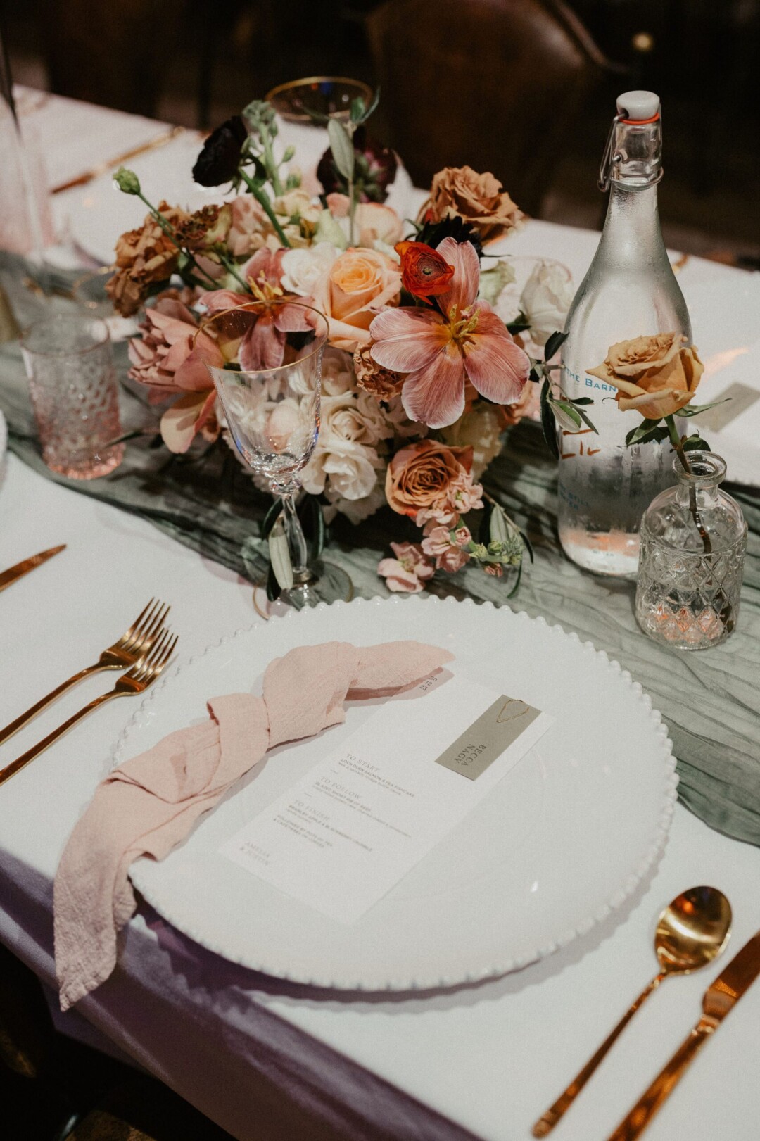 Winter wedding decor for wedding breakfast