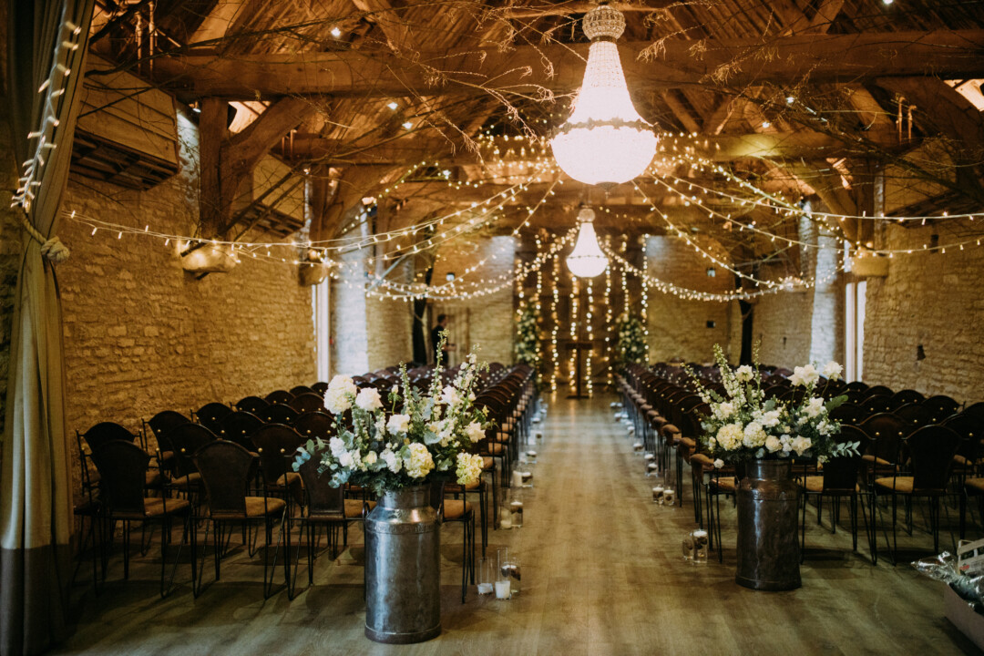 Winter indoor wedding ceremony