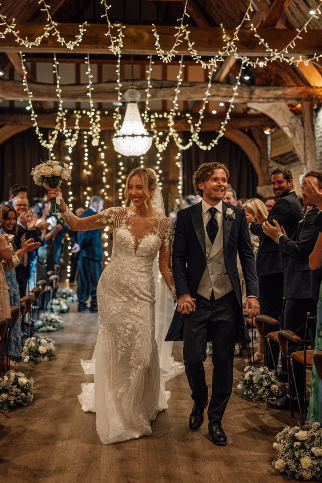 Autumn indoor barn ceremony