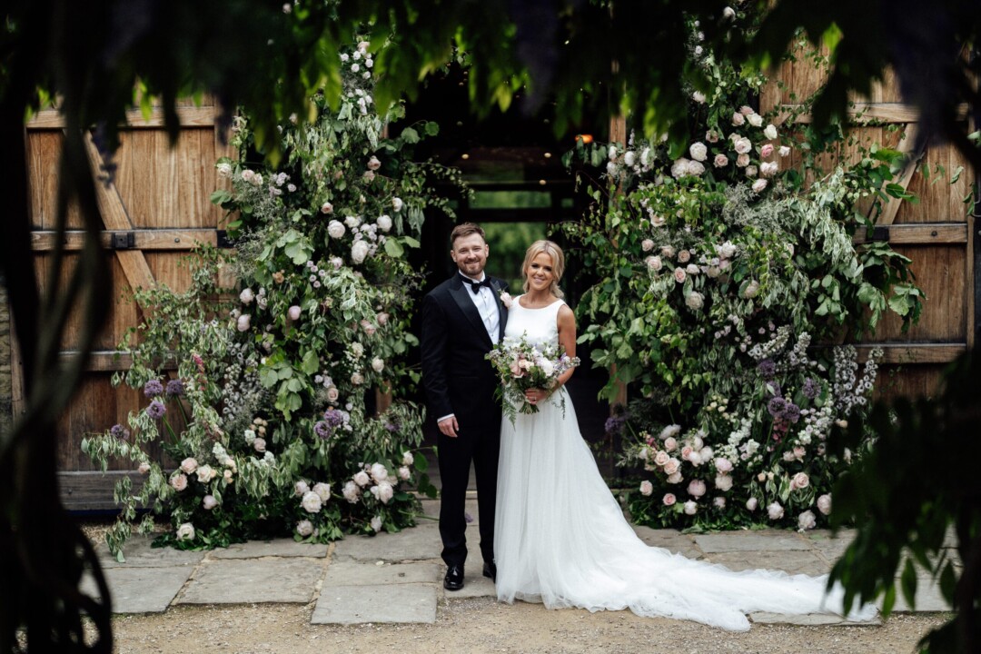Large floral decor for outdoor ceremony